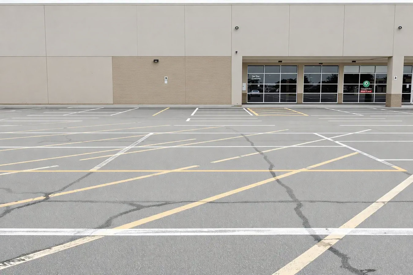 Concrete parking lot building