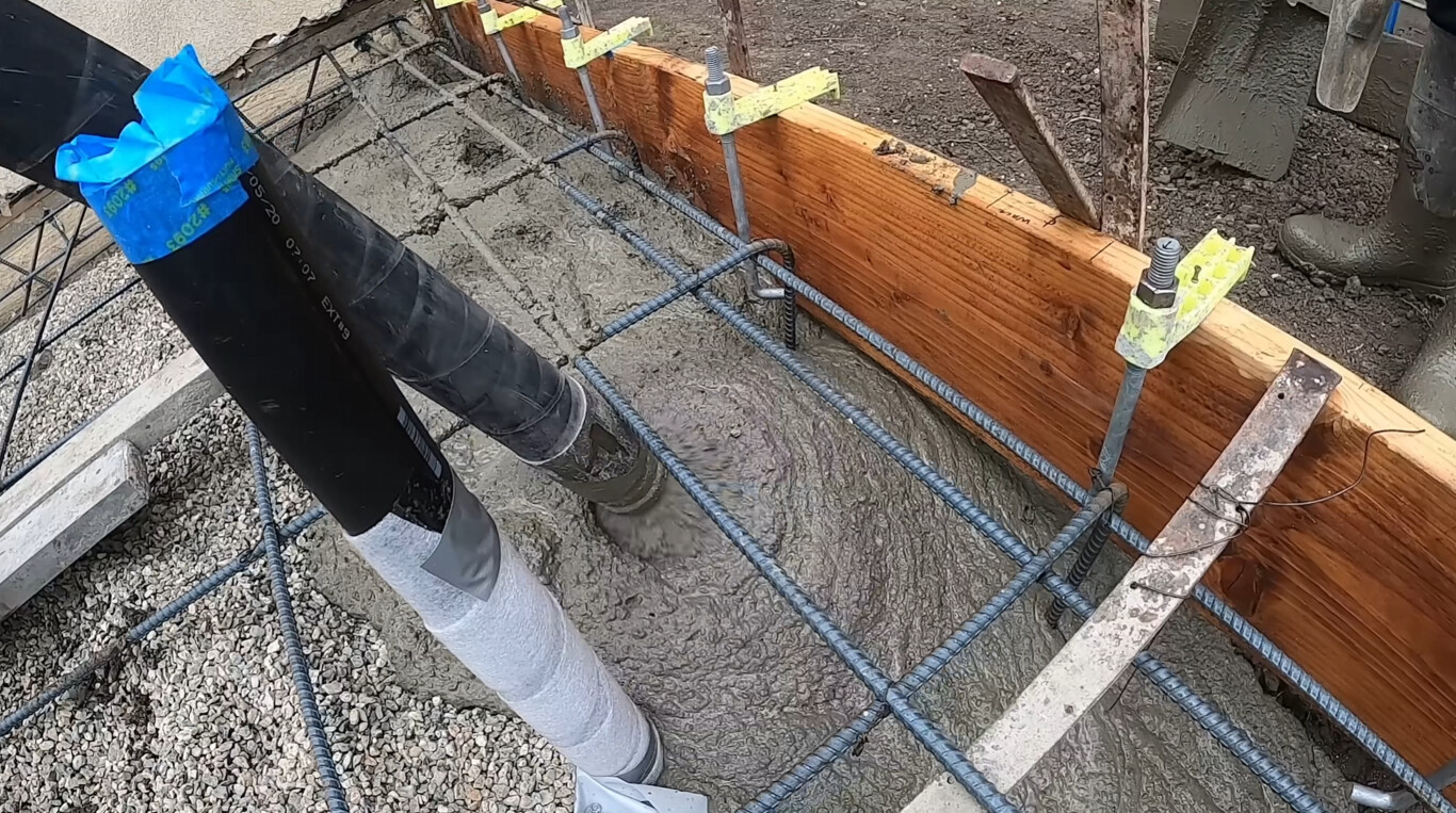 Concrete foundation with rebar installation in Novato, CA